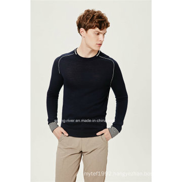 Acrylic Wool Round Neck Men Pullover Knitwear